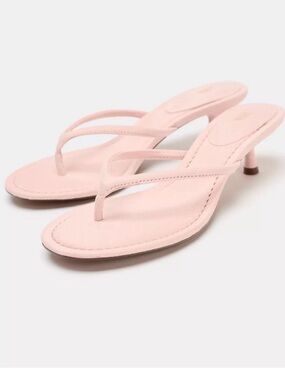 Soft Pink Kitten Heel Sandals